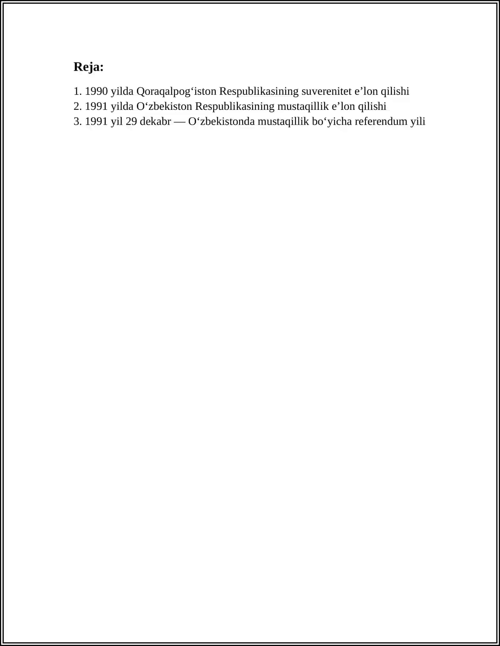 QORQALPOGISTON RESPUBLIKASI OZBEKISTON RESPUBLIKASINING MUSTAQILIGA ERISHISHGAN YILLARI HAQIDA 3