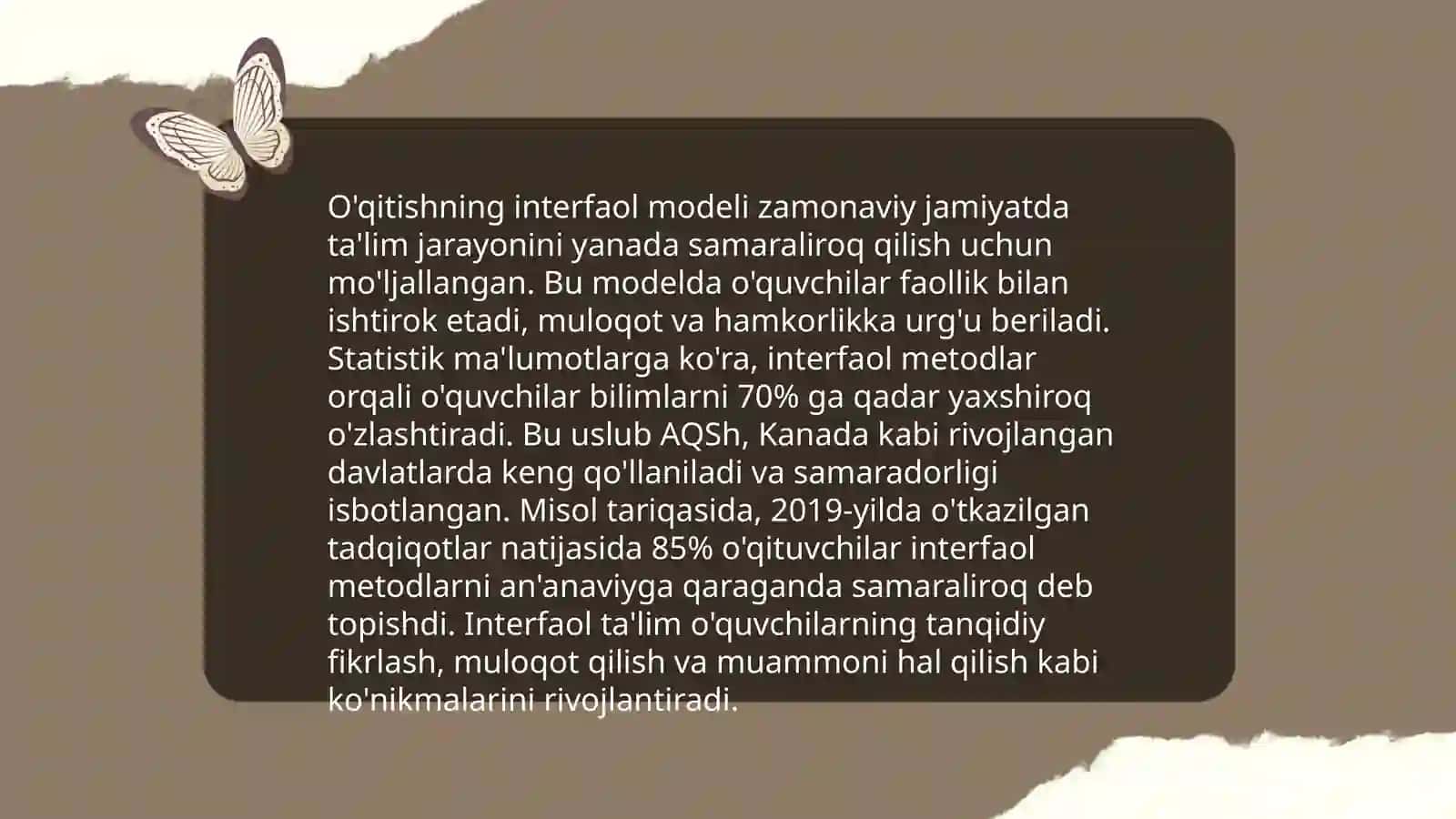 O‘qitishning interfaol modeli 3