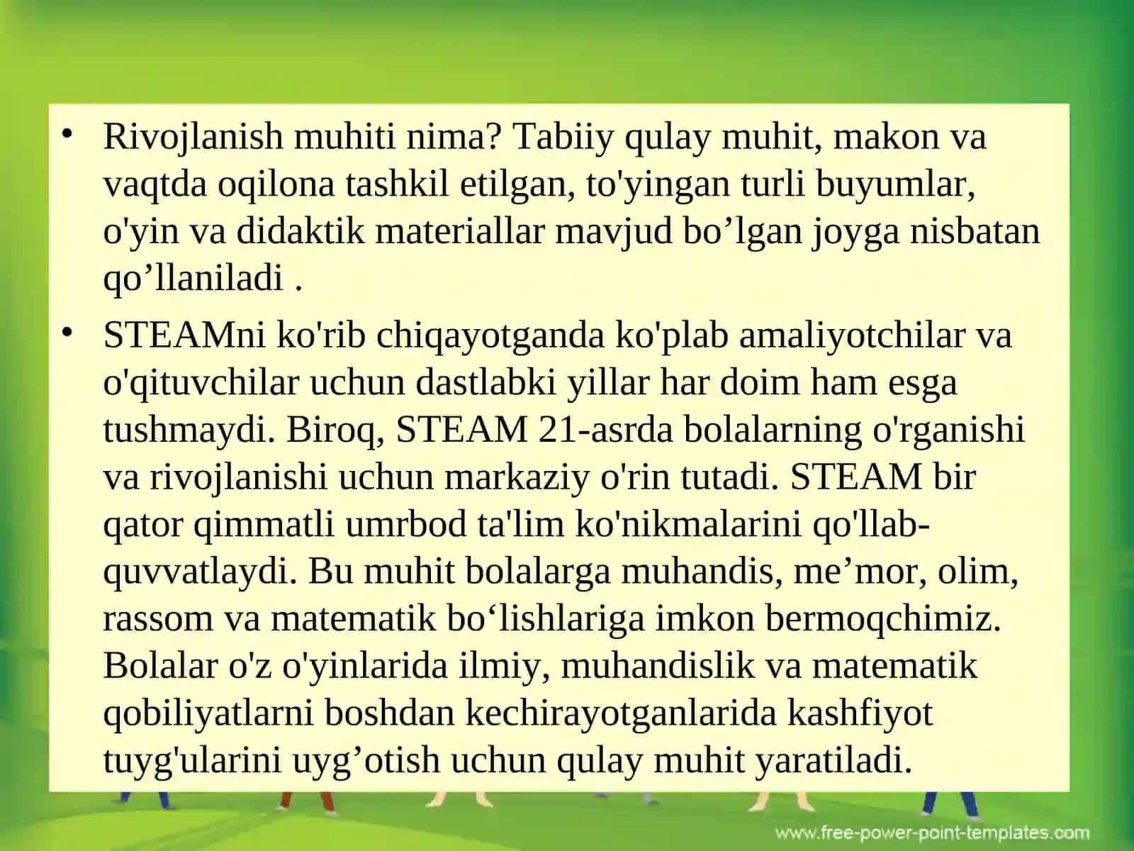 Maktabgacha ta’limda STEAM texnologiyasi fanidanTAQDIMOT 3