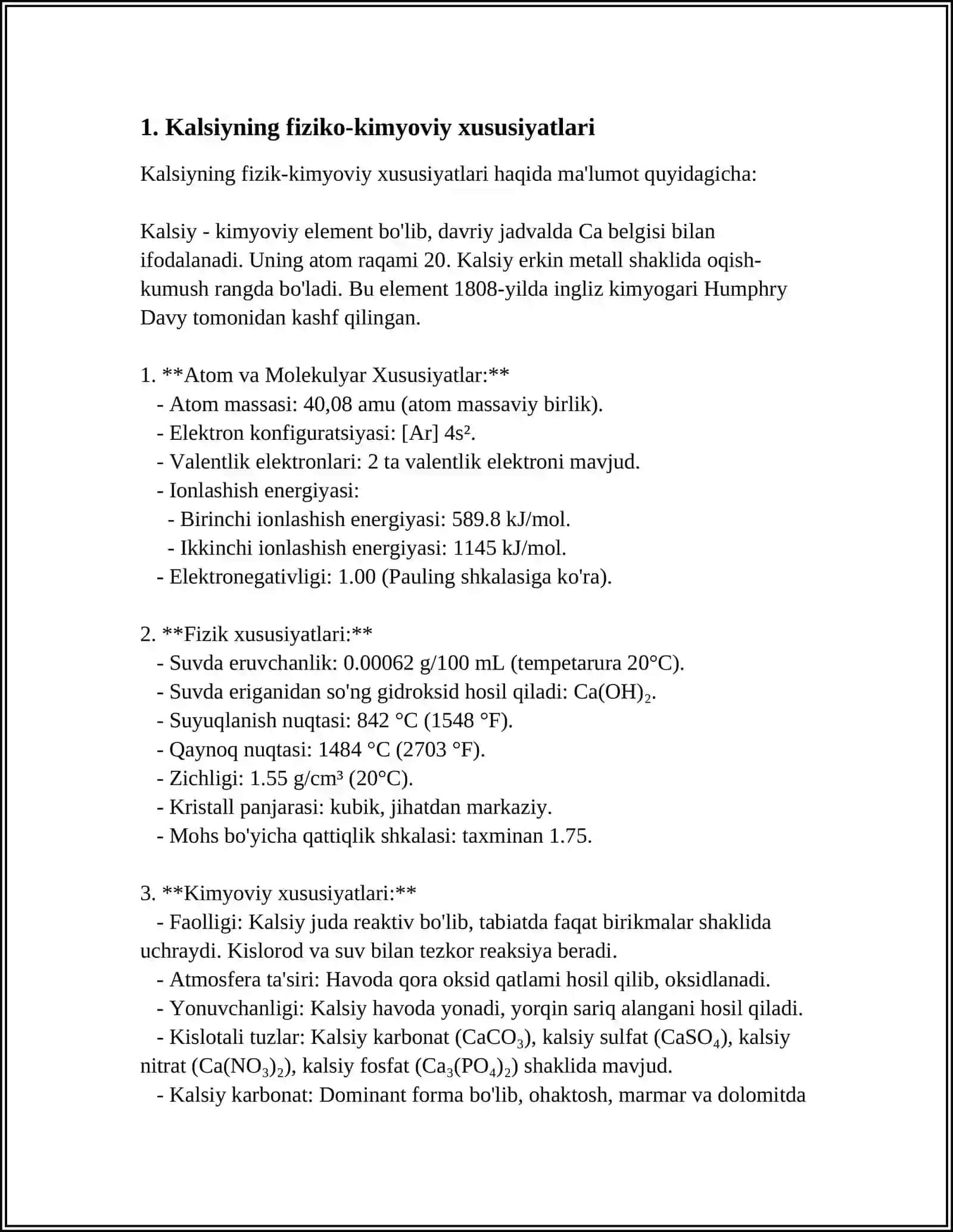 KALSIY METALLURGIYASINING UMUMIY AHVOLI 3