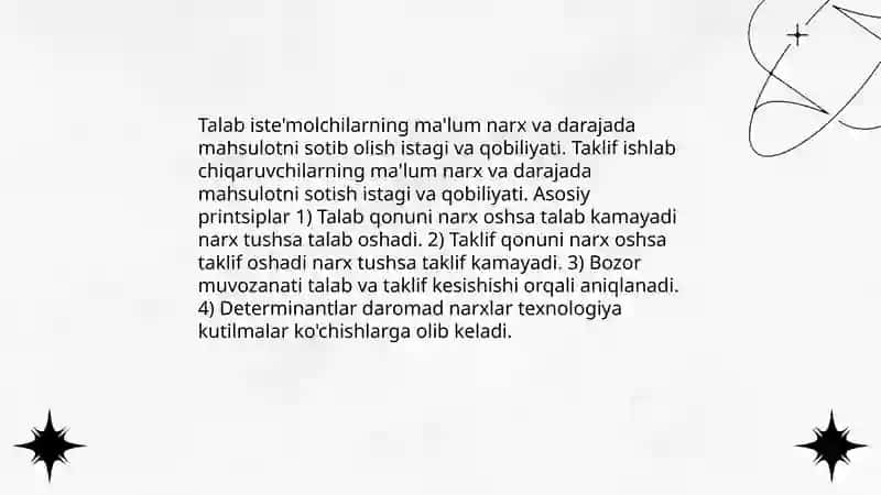 Talab va taklifni tahlil qilish asoslari 3