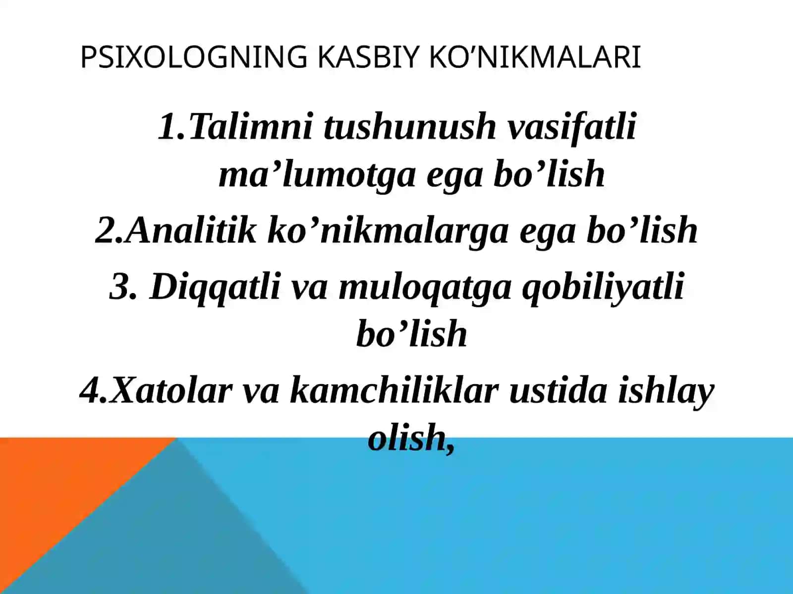 Amaliyotchi psixolog faoliyatining umumiy masalalari 3