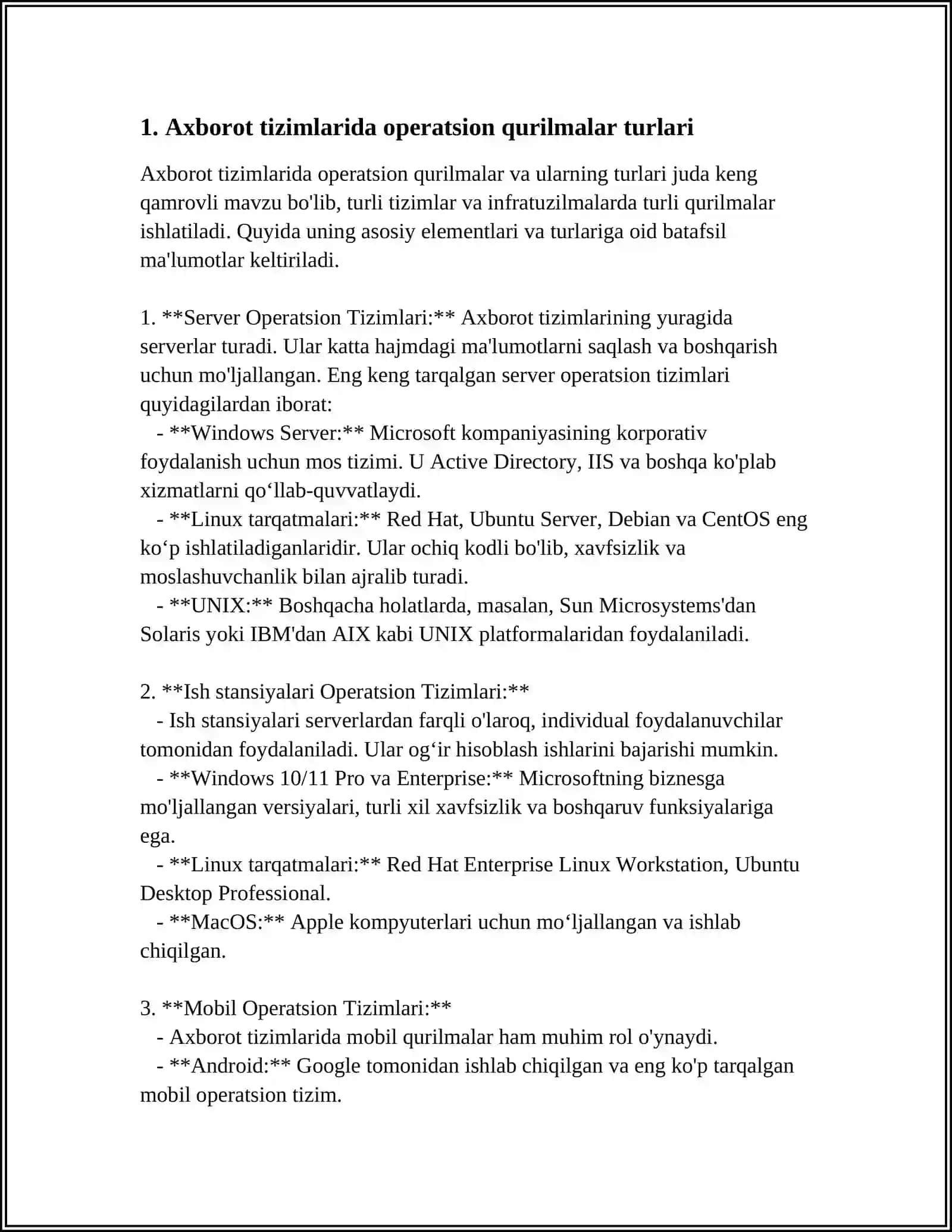 AXBOROT TIZIMLARIDA OPERATSION QURILMALAR TAHLILI 3