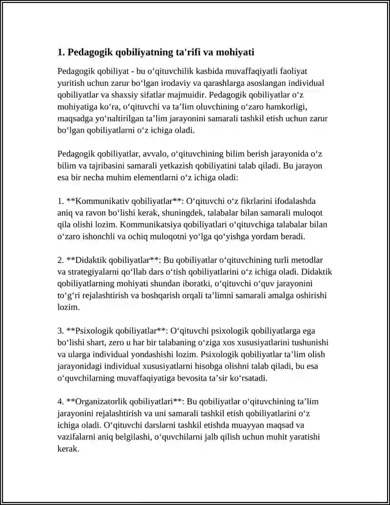 PEDAGOGIK QOBILIYAT – PEDAGOGIK MAHORATNING ASOSI SIFATIDA 3