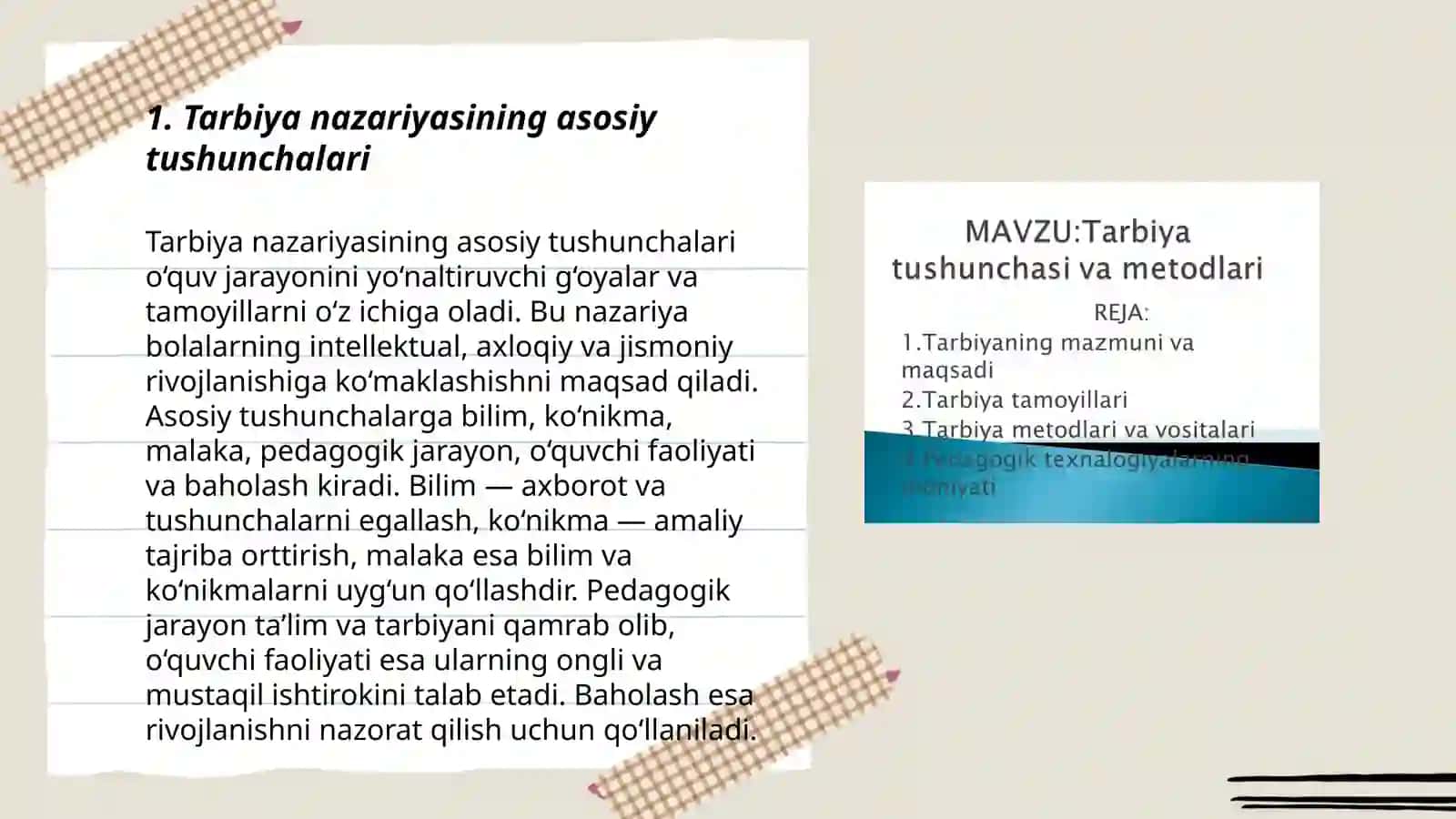 Tarbiya nazariyasi va tarbiya turlari 3