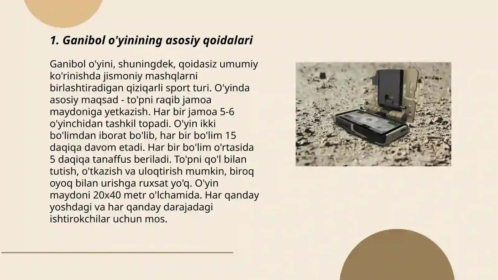 Ganibol oʻyin texnikasi va taktikasi boʻlimi va tavsifi Ganibol oʻyinida hakamlik 3