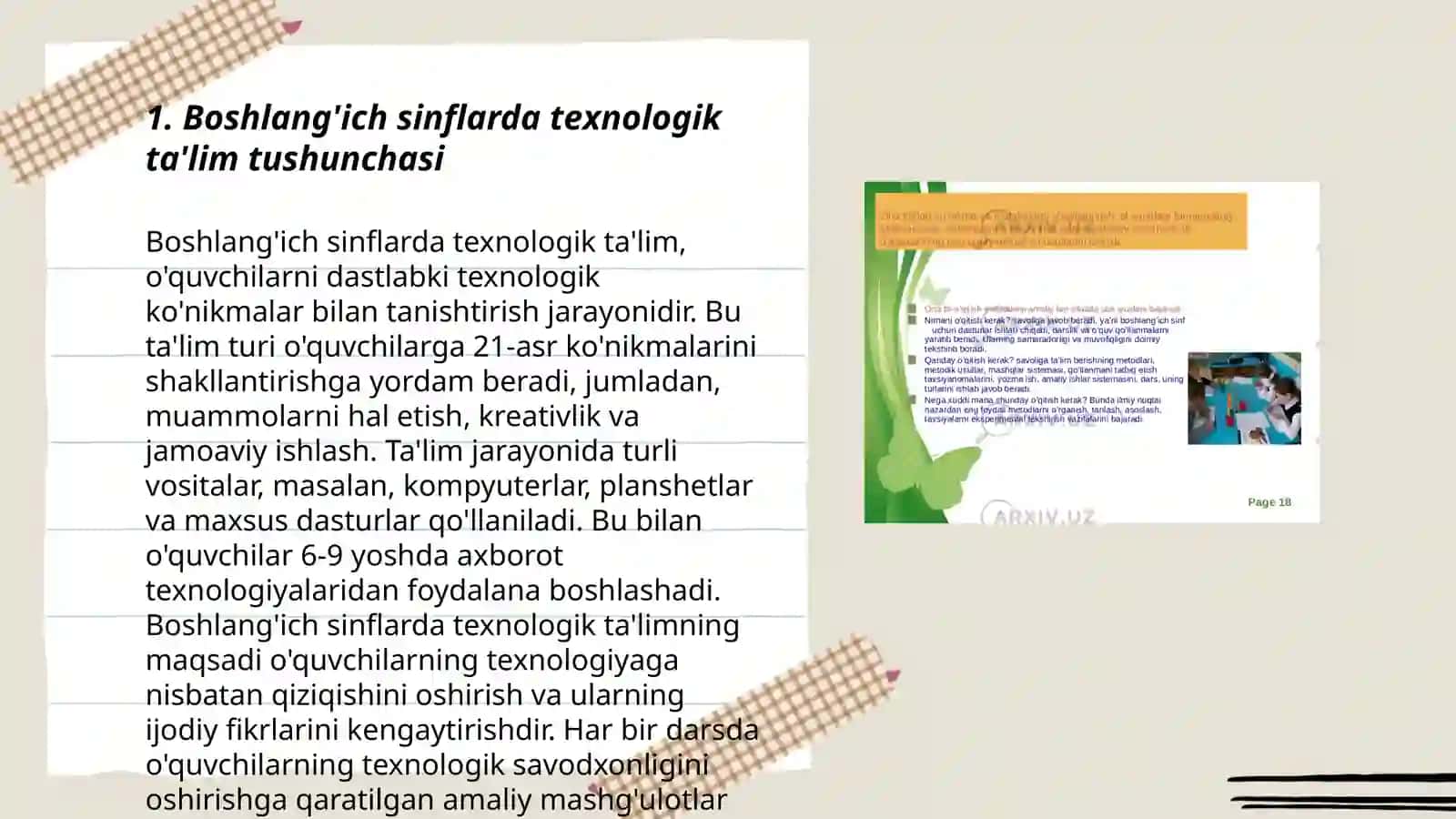 Boshlang'ich sinflarda texnologik ta'limning mazmuni 3
