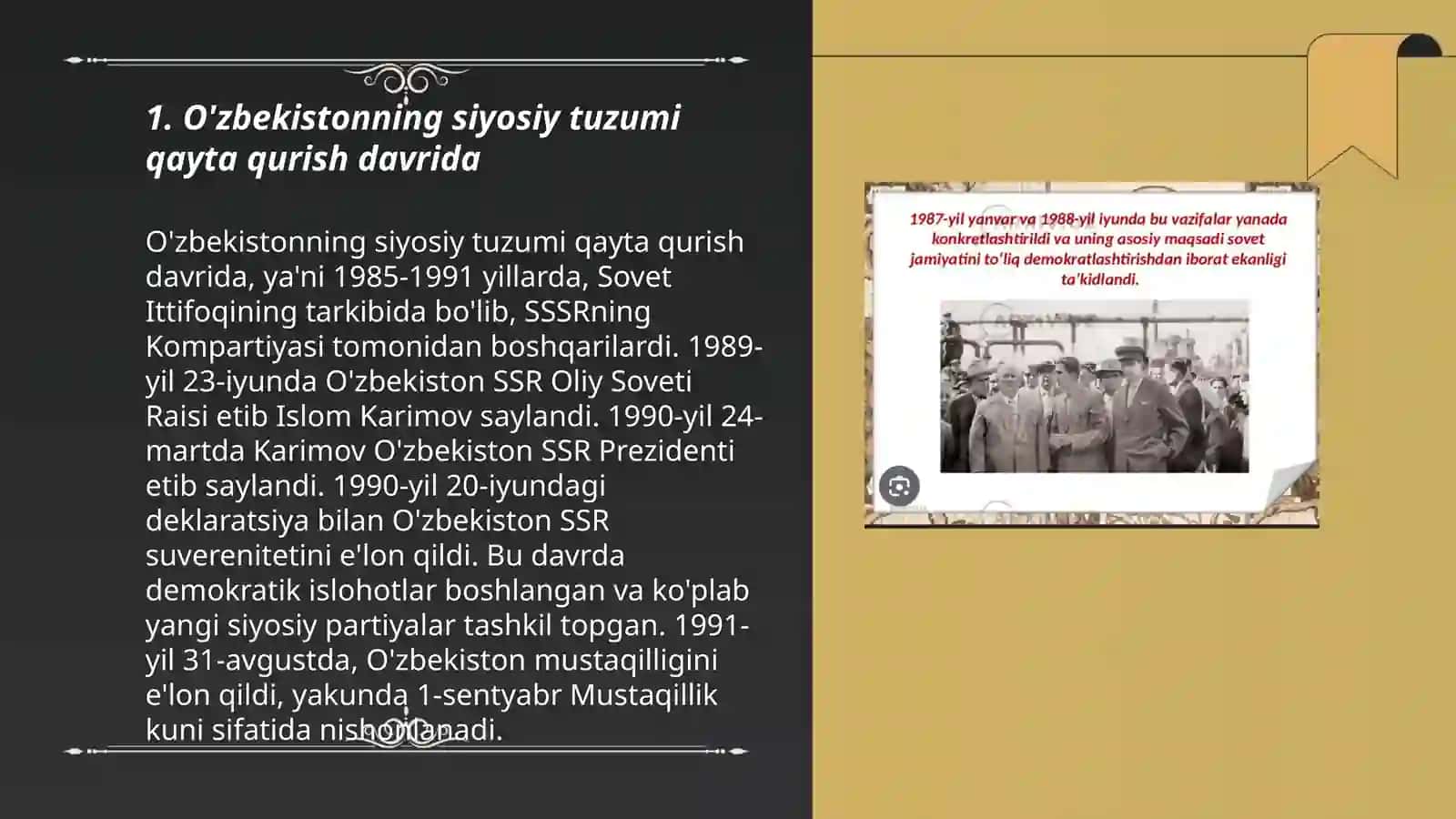 O'zbekistonning siyosiy tuzumi qayta qurish davrida 3