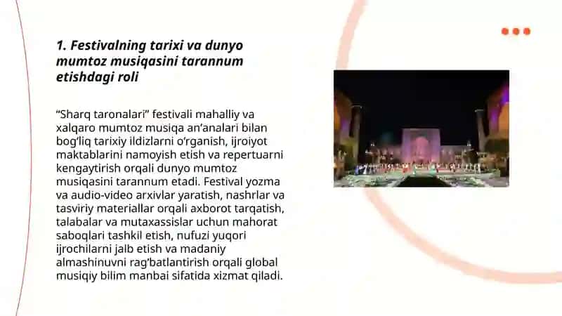 Sharq taronalari xalqaro musiqa festivali dunyo mumtoz musiqasining axborot manbasi sifatida 3