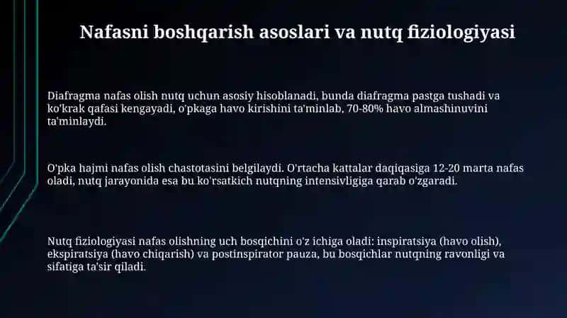 Nafasni boshqarish asoslari va nutq fiziologiyasi 3