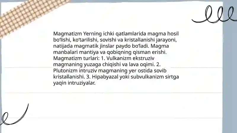 Magmatizm va metamorfizm jarayonlar 3