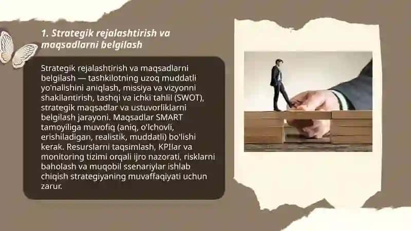 Strategik rejalashtirish va maqsadlarni belgilash 3
