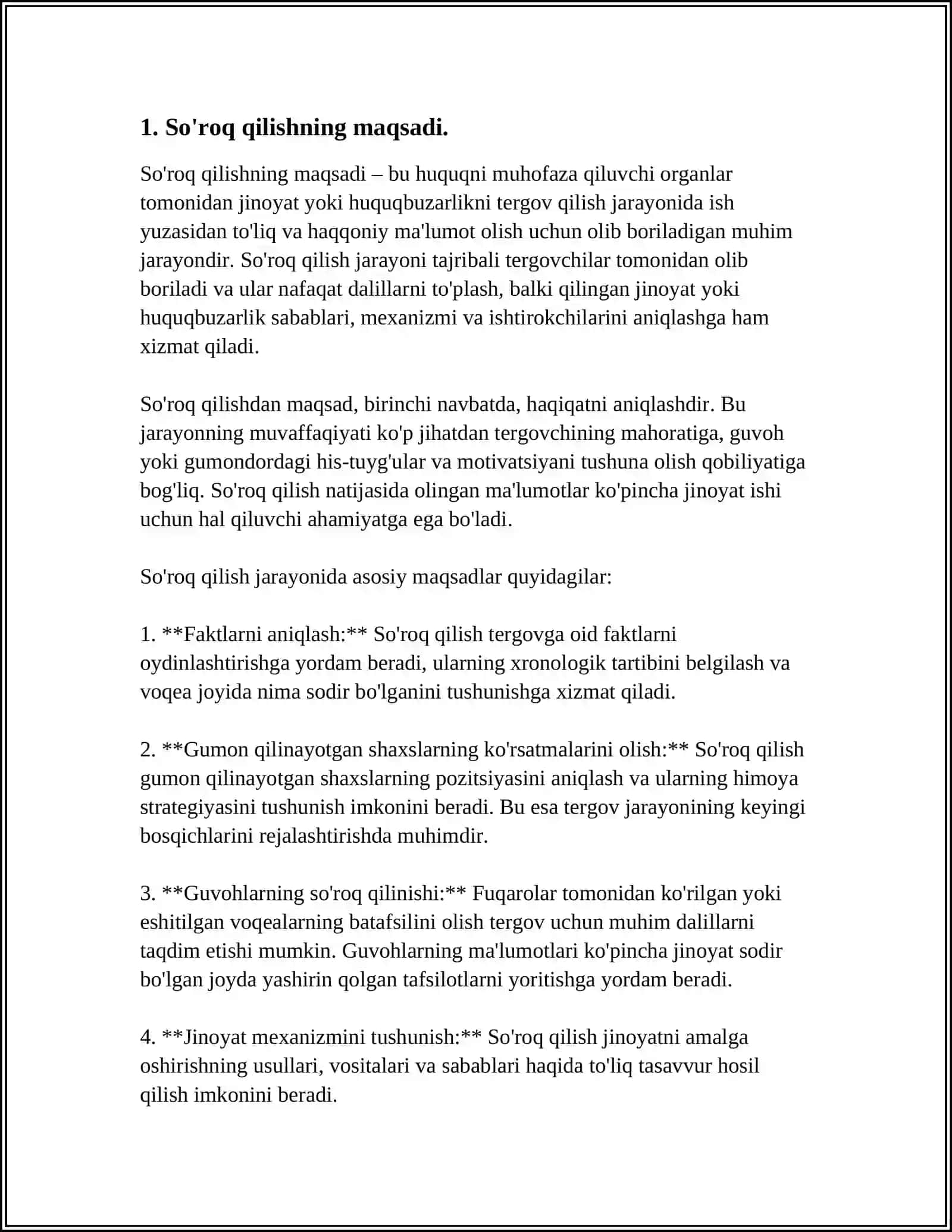 JINOYAT PROTSESSUAL HUQUQIDA SOʻROQ QILISHNING UMUMIY ASOSLARI 3