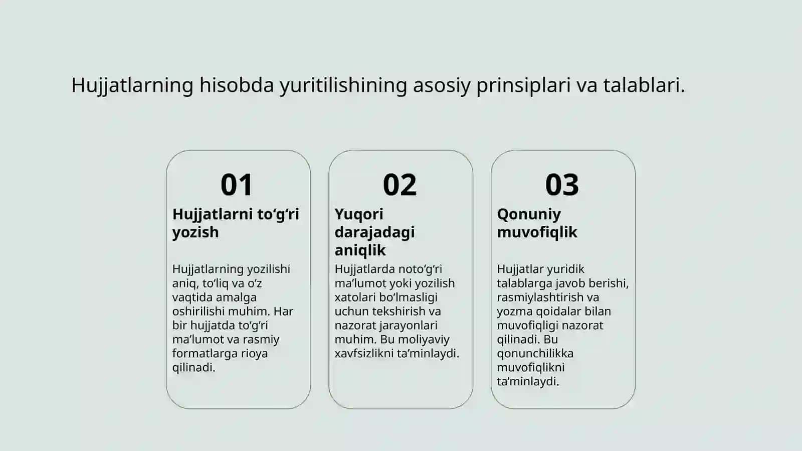 Hujjatlarning hisobda yuritilishi va rasmiylashtirilishi jarayonlari 3