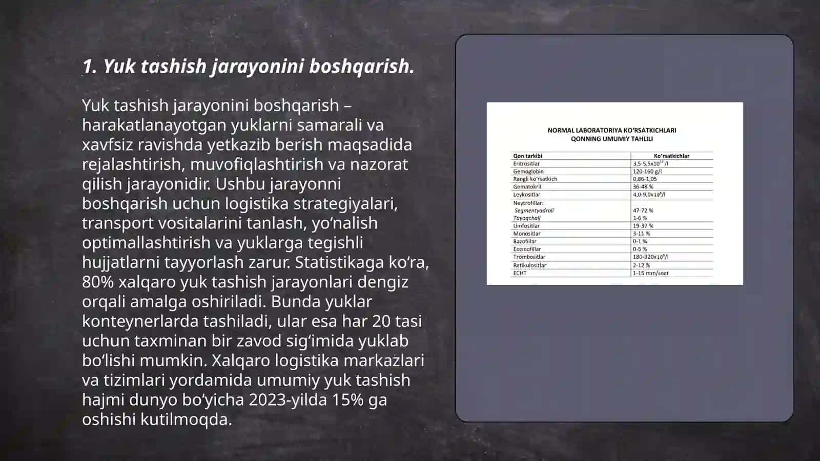 Yuk egalariga transport xirmatlari ko'rsatishning sifat ko'rsatkichlari 3