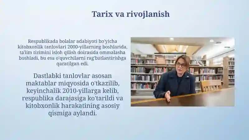 Bolalar kitobxonligi Respublika kitobxonlik tanlovlari haqida 3
