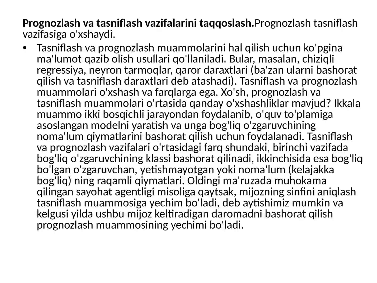 Data Mining vazifalari. Prognozlash va vizualizatsiya 3