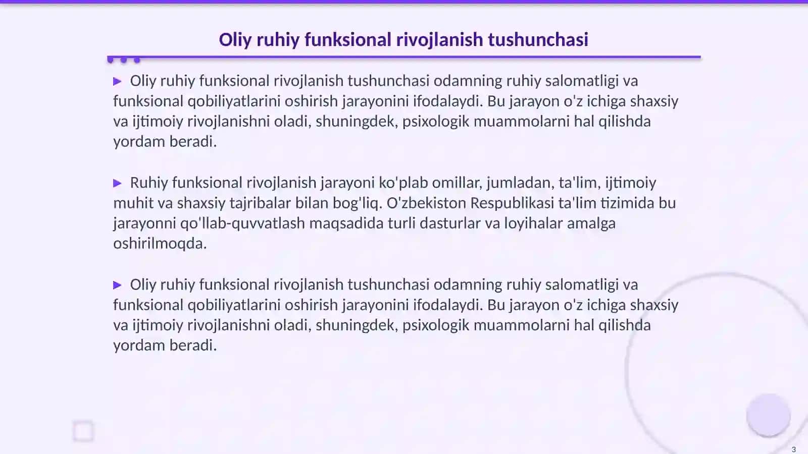 Oliy ruhiy funksional rivojlanish bosqichlari 3