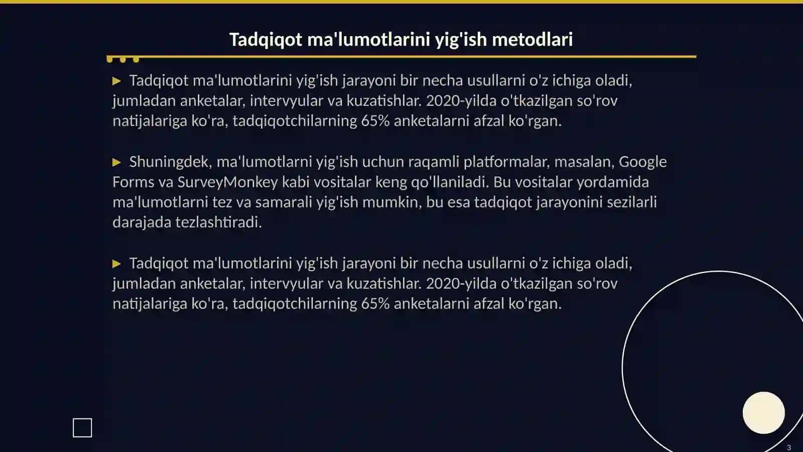 Tadqiqot uchun ma'lumotlarni tizimlashtirishning samarali usullari 3