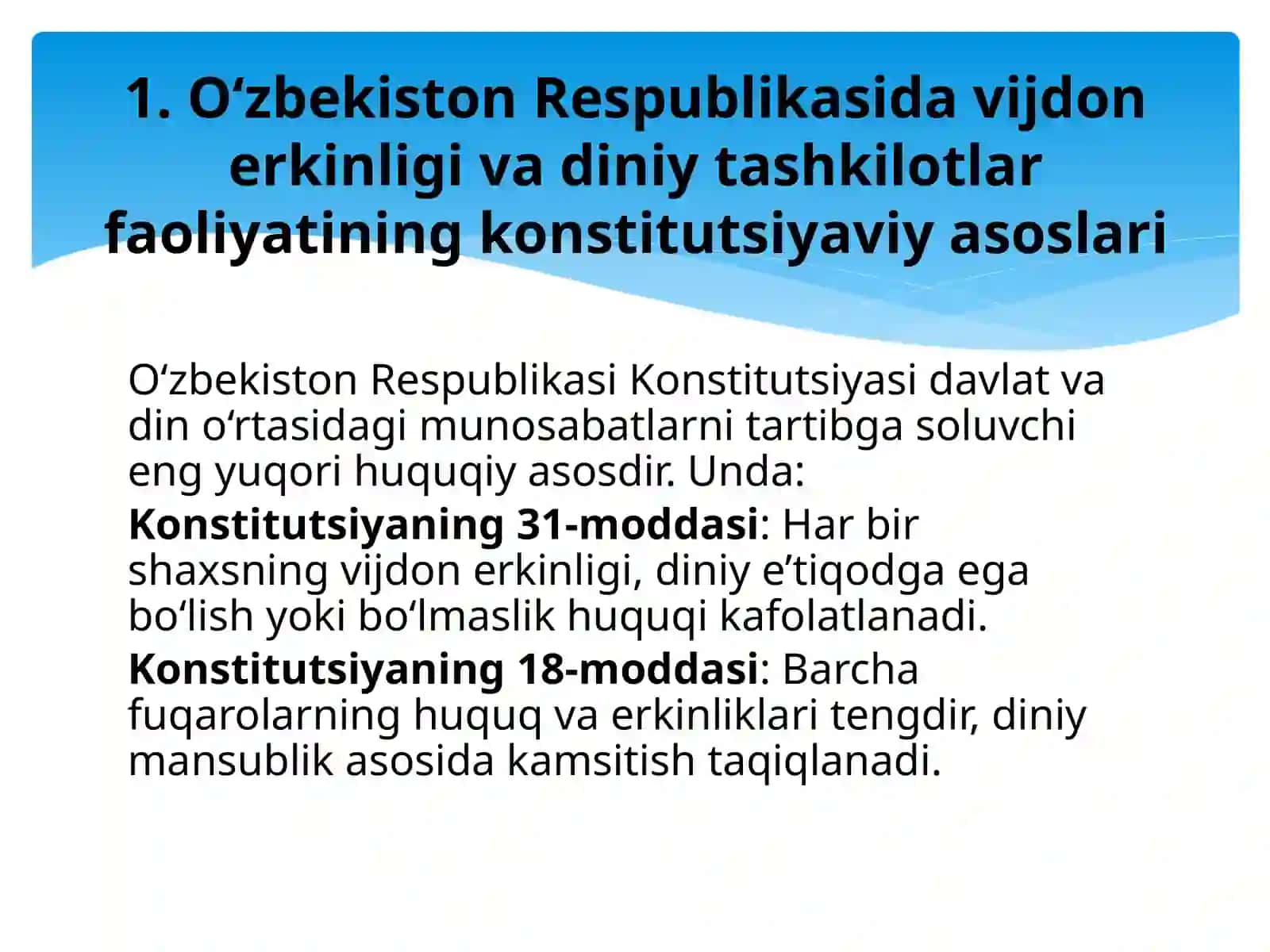 Oʻzbekistonda davlat va din munosabatlariga doir qonun hujjatlari 3