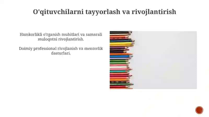 O'qituvchilarni tayyorlash va rivojlantirish 3