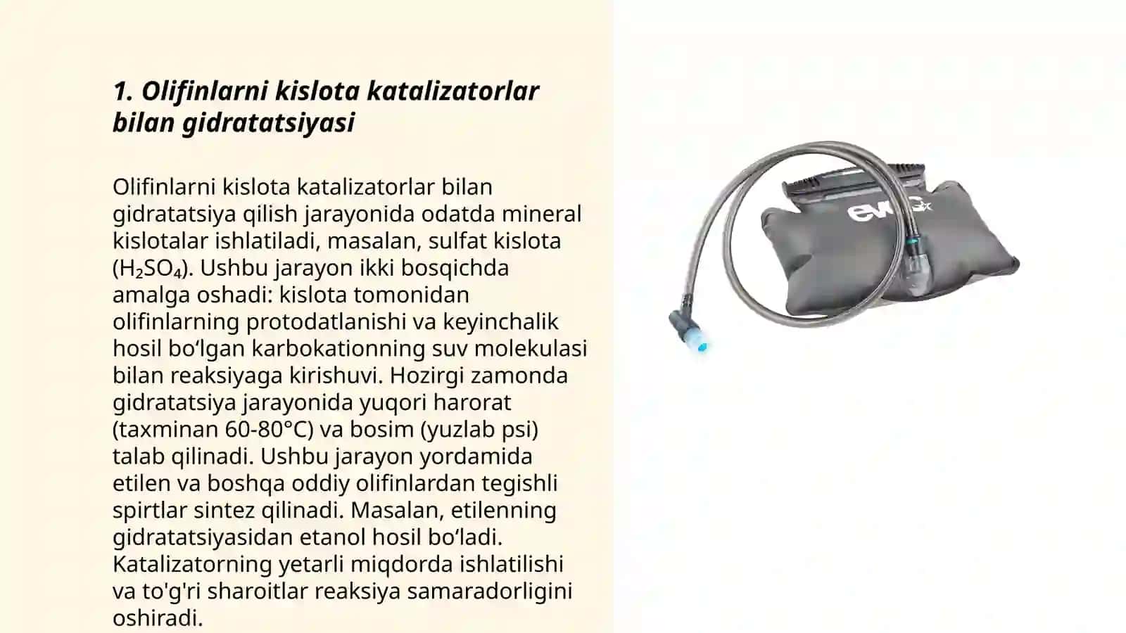 Gidratatsiya jarayonlari.Olifinlar gidratatsiyasi.Asetilen gidratatsiyas 3