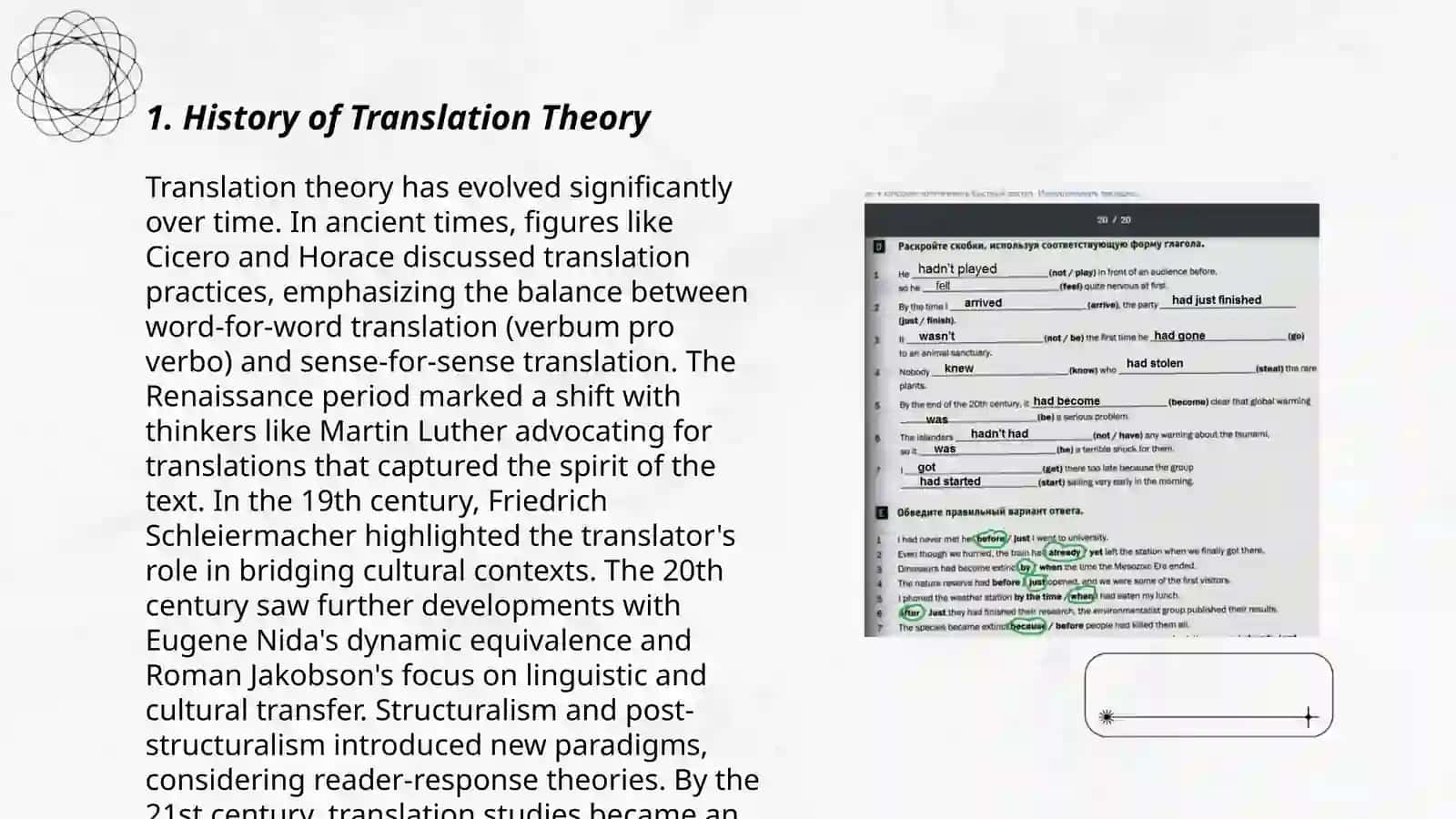 The subject of translation theory and its tasks 3