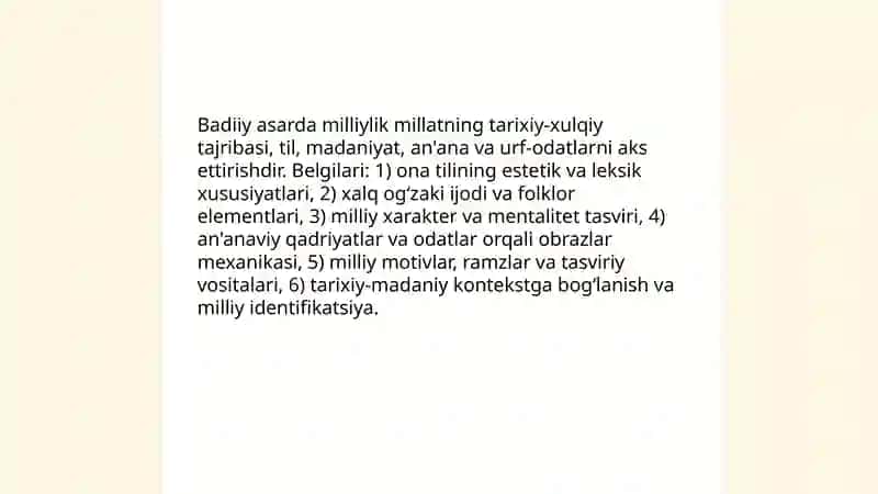 Badiiy asarda milliylik, xalqchillik va umuminsoniylik 3