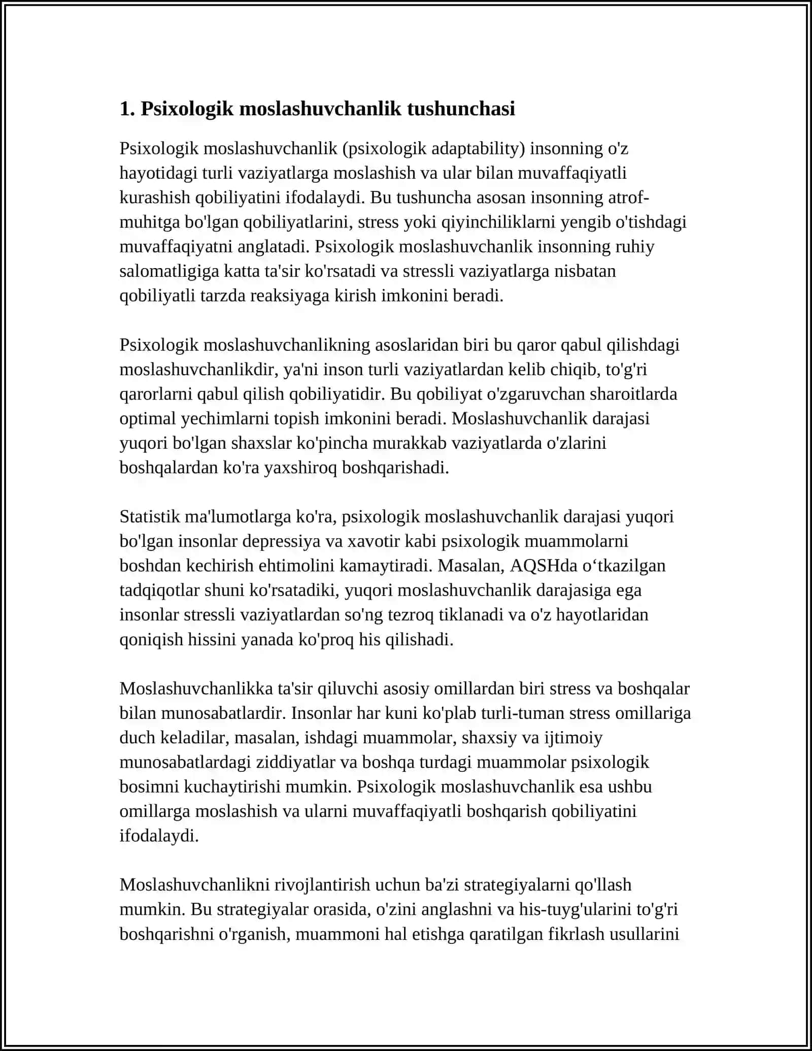 PSIXOLOGIK MOSLASHUVCHANLIK VA MUVOZANATNI BOSHQARISH MEZONLARI 3
