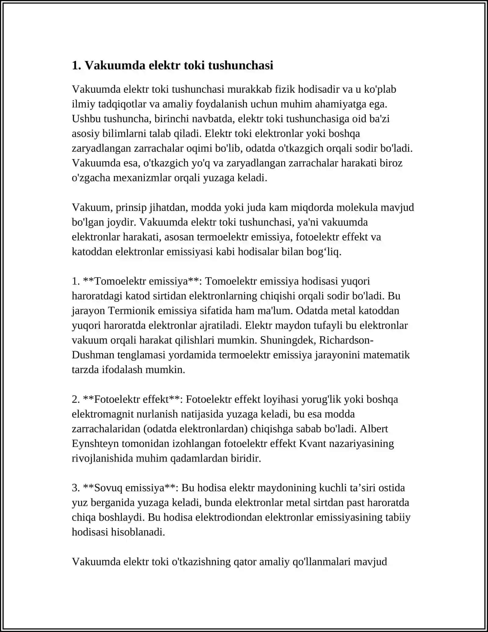 VAKUUMDA ELEKTR TOKI. KATOD NURLARI 3