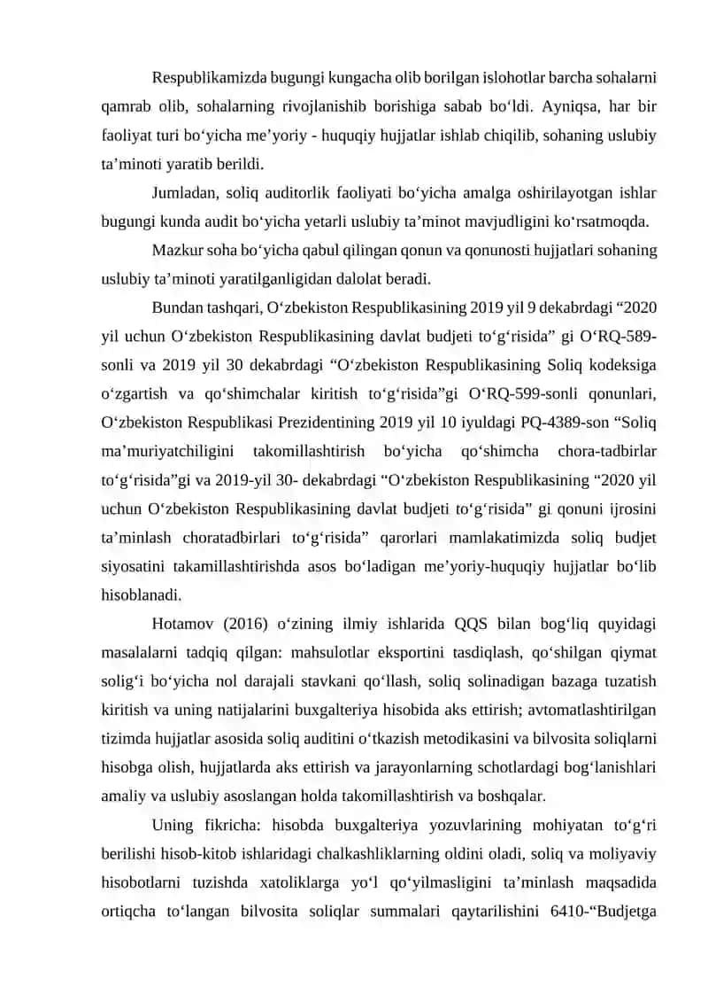 SOLIQ AUDITDAN O‘TKAZISHNING NORMATIV HUQUQIY ASOSLARI VA SOLIQ AUDITINI TASHKIL ETISH 3