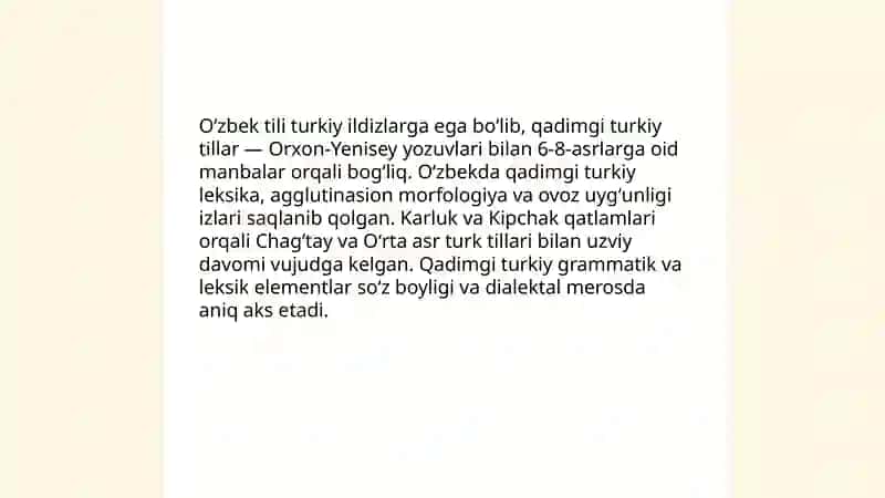 Oʻzbek tili tarixi shakllanishi taraqqiyot bosqichlari 3