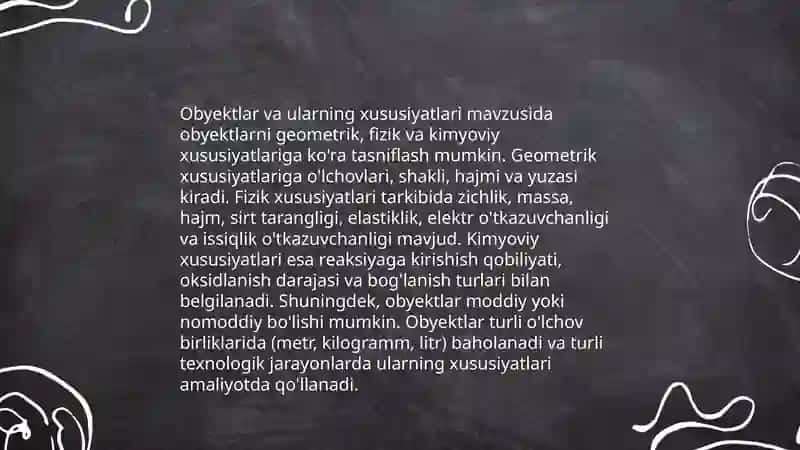Obyektlar va ularning xususiyatlari 3