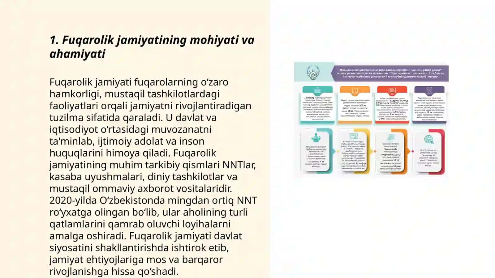 Fuqarolik jamiyati institutlarini rivojlantirish hamda ularning ijtimoiy va siyosiy faolligini oshirishga qaratilgan kompleks chora-tadbirlar 3