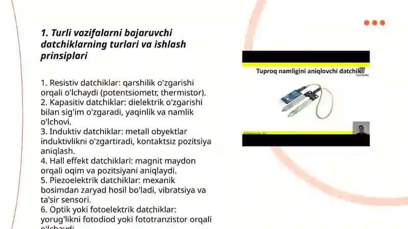 Turli vazifalarni bajaruvchi datchiklar va sezgi sensorlari 3