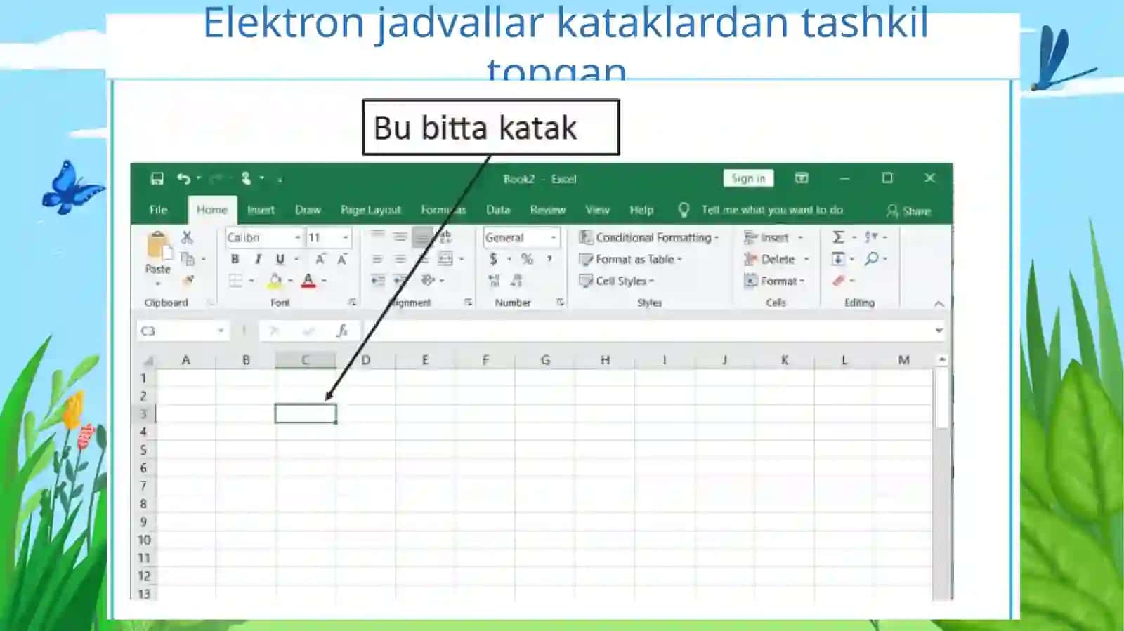 Elektron jadvallar yaratishda Microsoft Excel foydalanish 3