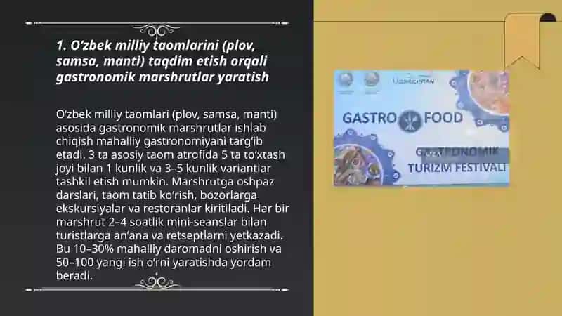 Gastronomiya turizmining Oʼzbekistondagi imkoniyatlari 3