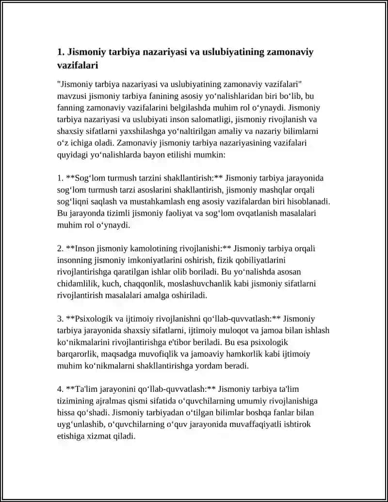 Jismoniy tarbiya nazariyasi va uslubiyatining zamonaviy vazifalari 3