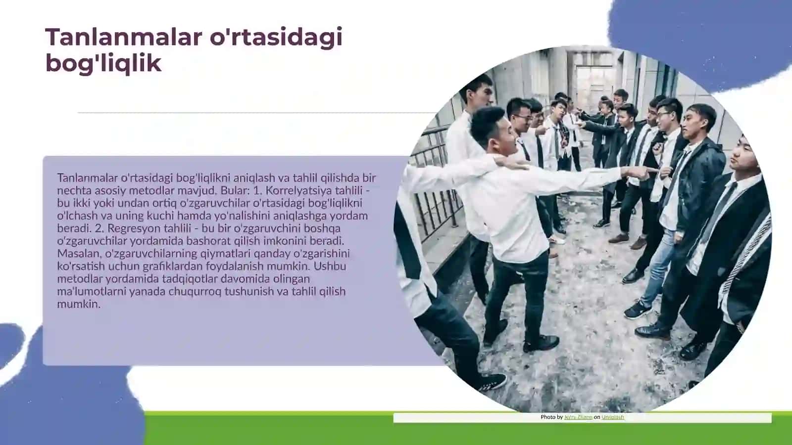 Oʻzaro boğliq tanlanmalarni statistik jihatdan tadqiq etish 3
