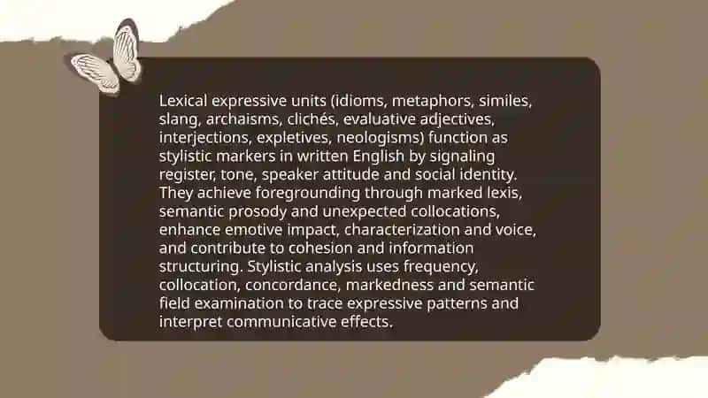 The relationship between stylistics and lexical expressive units 3