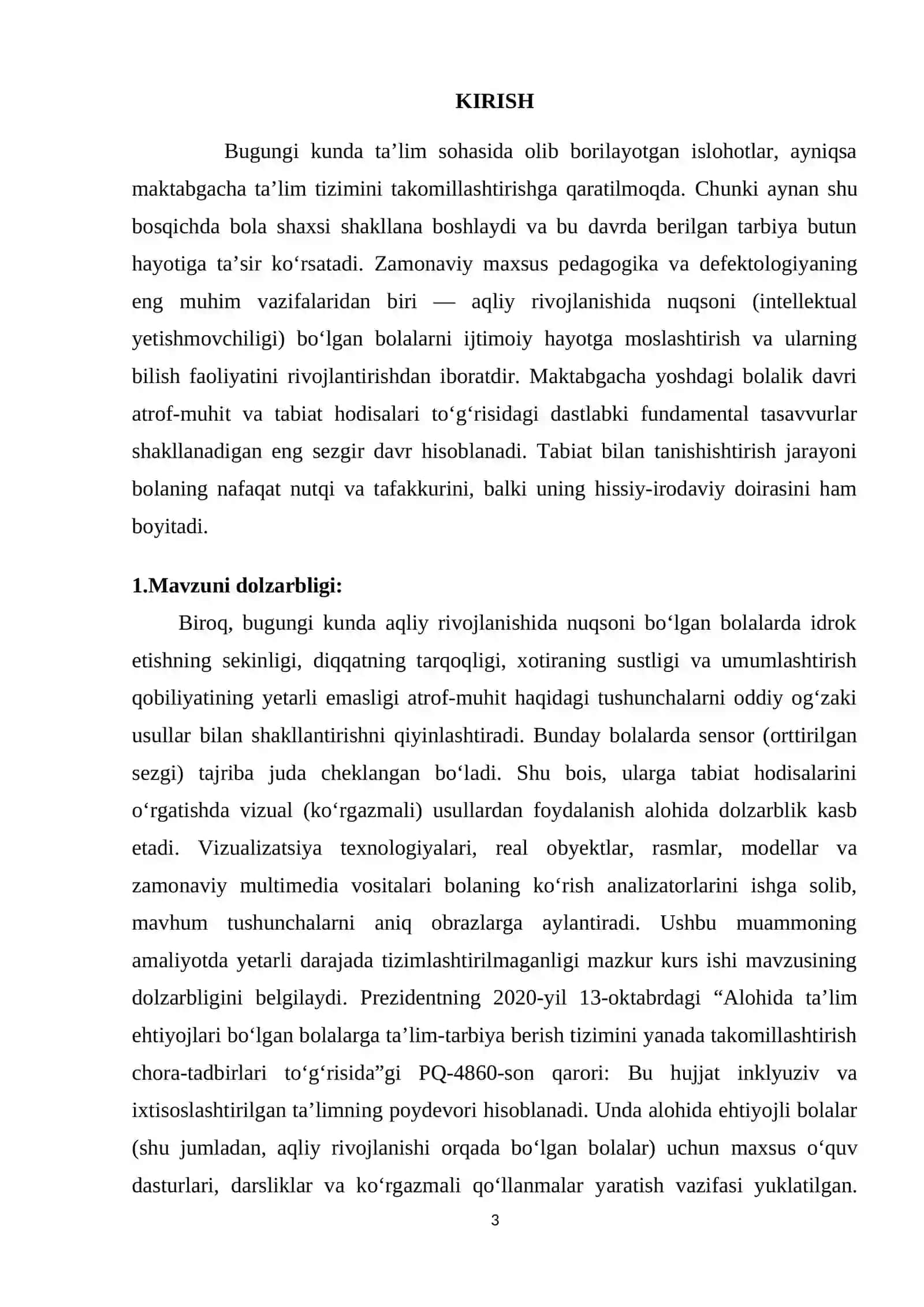Aqliy rivojlanishida nuqsoni bo‘lgan bolalarda tabiat haqidagi    tassavurlarni shakllantirishning visual usullari. 3