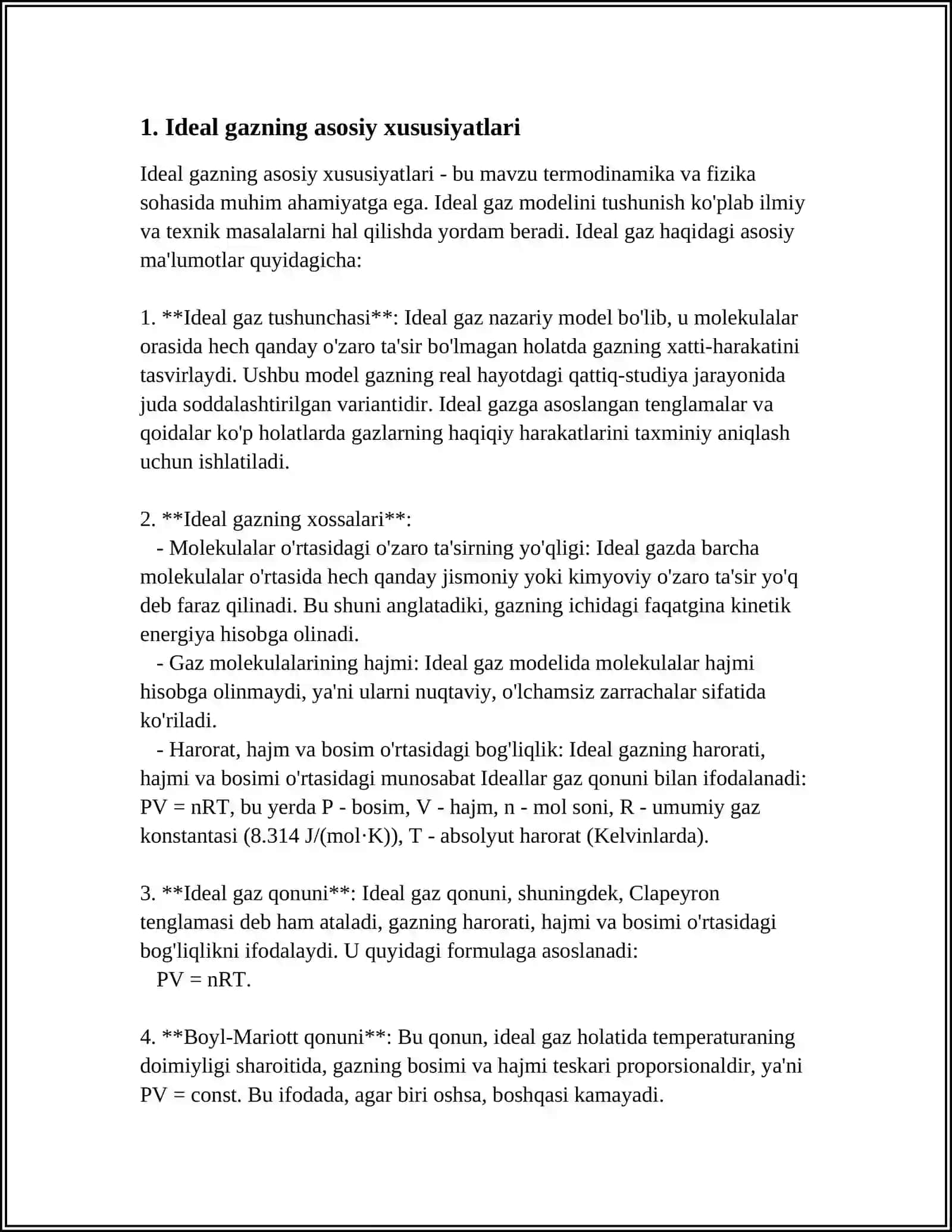 IDEAL GAZNING MOLEKULYAR KINETIK NAZARIYASI.TEMPERATURANING MOLEKULYAR KINETIK MAʼNOSI 3