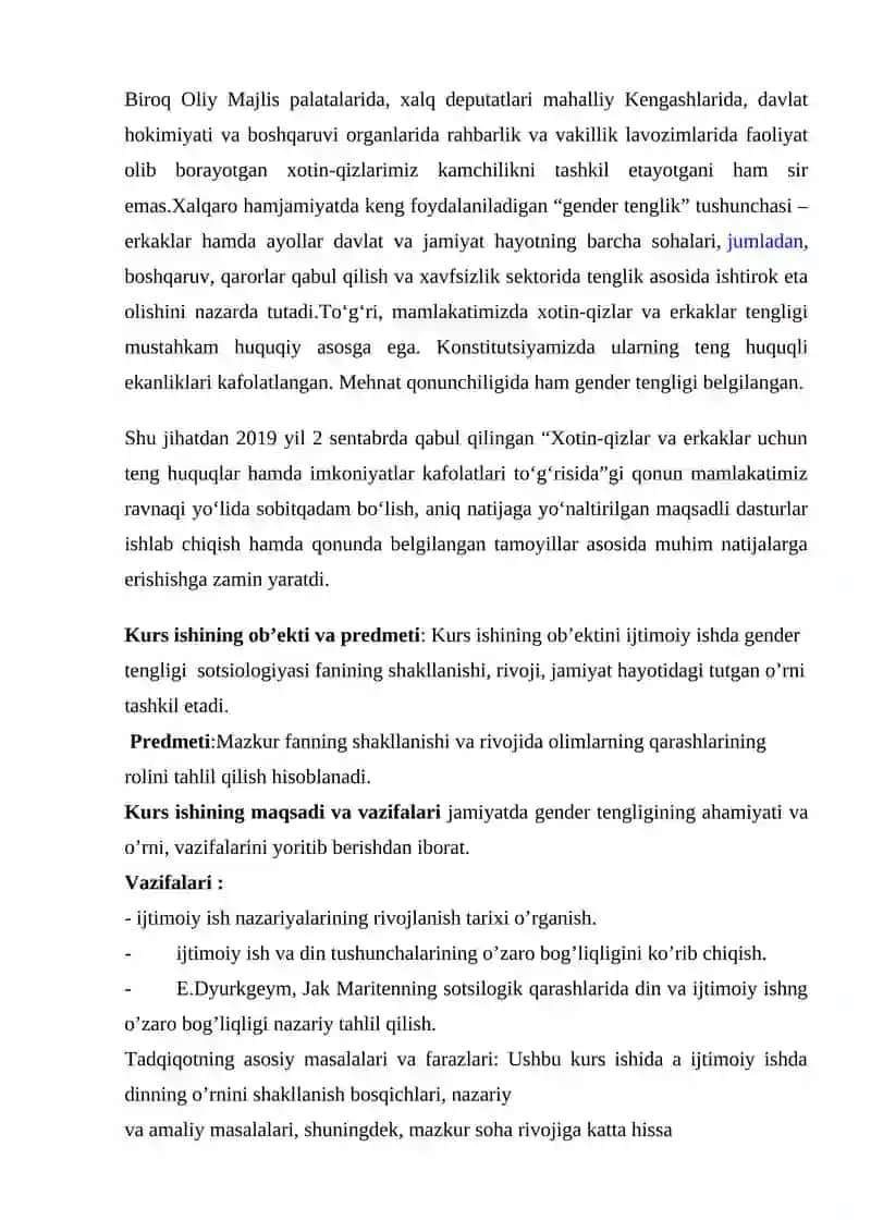 O’ZBEK JAMIYATIDAGI GENDER TENGLIGI RIVOJLANISHI ISTIQBOLLARI 3