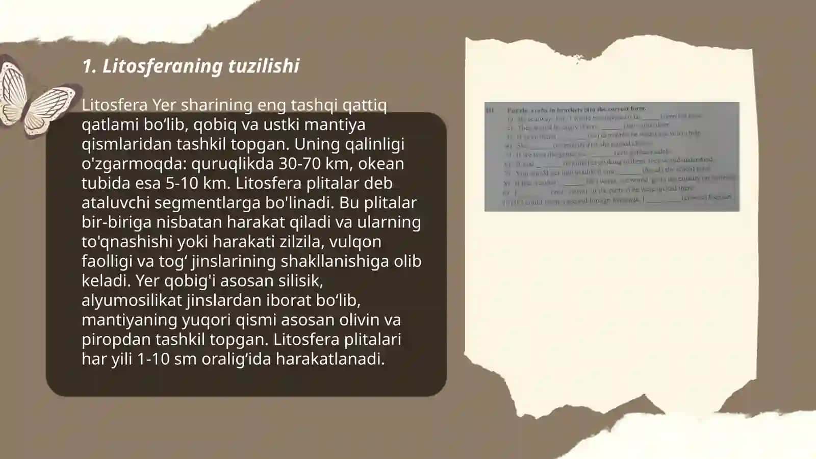 Litosfera va unda sodir bòladigan muhim voqea-hodisalar 3