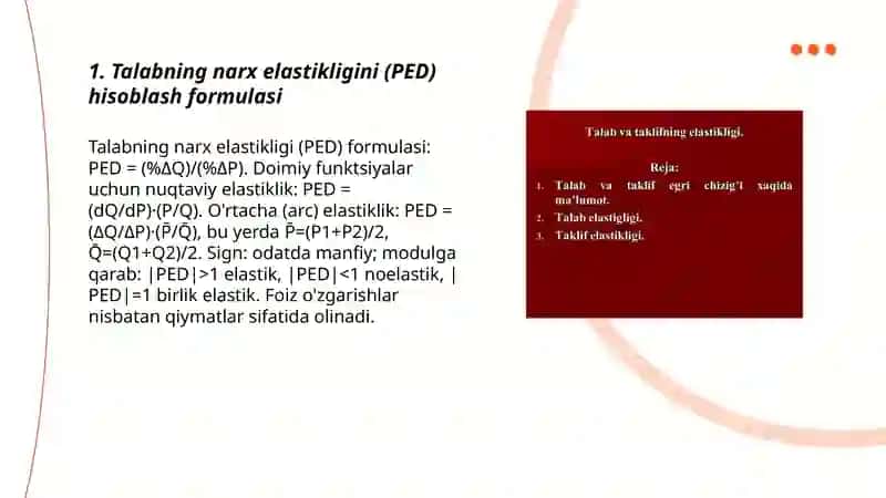 Talab funksiyasida elastiklikni qanday hisoblash mumkin 3
