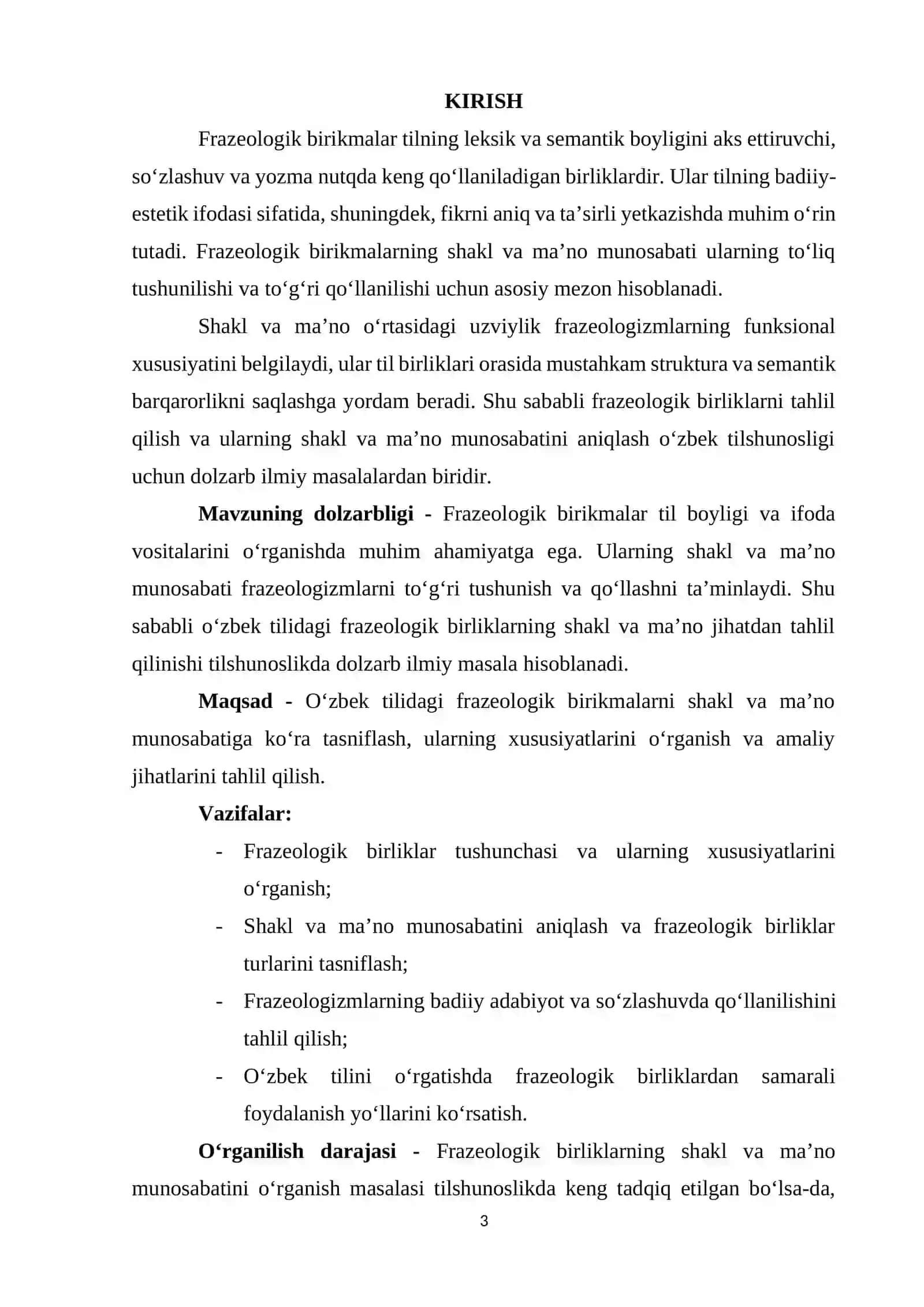 O‘zbek tili frazeologik birikmalarining shakl va ma'no munosabatiga ko'ra turlari 3