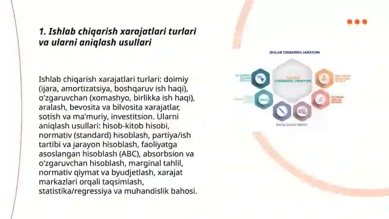 Ishlab chiqarish xarajatlari va ularni kamaytirish yoʻllari 3