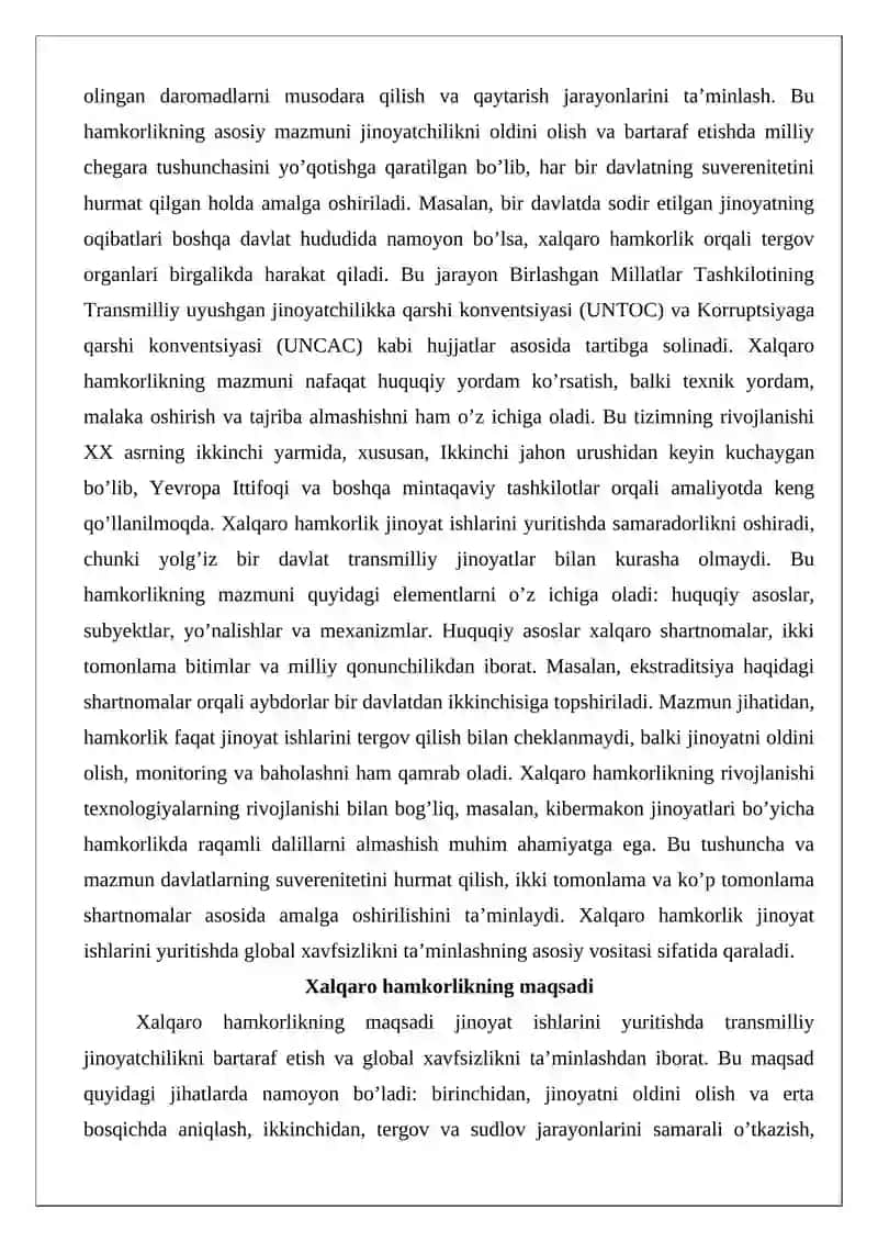 Jinoyat ishlarini yuritish sohasida xalqaro hamkorlik 3