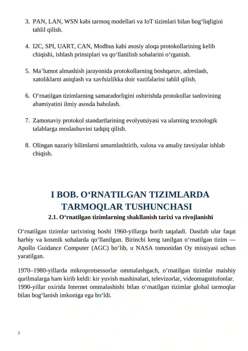 O‘rnatilgan tizimlarda tarmoqlar va protokollar 3