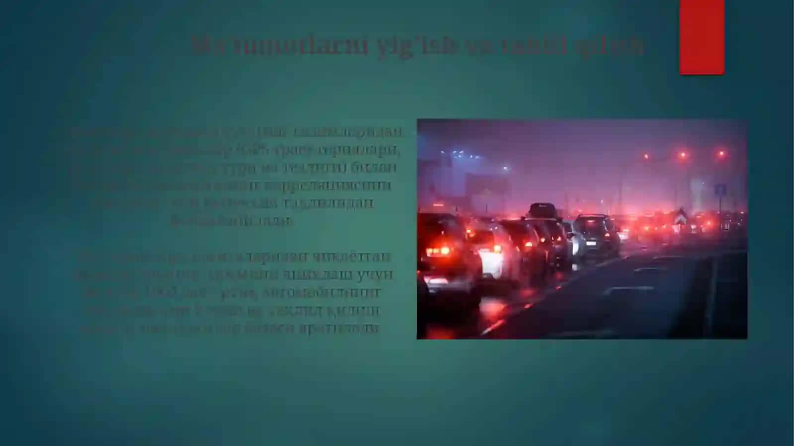 Atmosferaning transport chiqindilari bilan ifloslanishi aniqlash 3